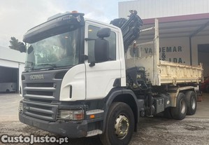 Scania 6x4, Bi-basculante c/ grua Hiab 166
