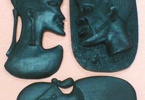 Busto Maconde africano de pau preto cm