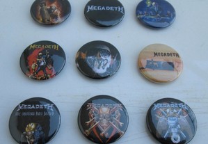 Lote de 9 pin badge Megadeth