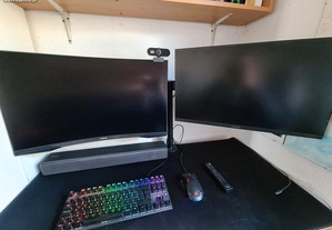 Setup PC Gaming Completo (Computador + Monitores + Acessórios)