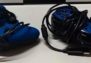 2 Controladores NACON PS4 com fios azul como novos