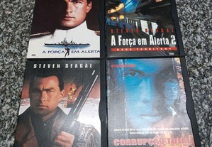 4 DVDs Steven Seagal edições snapper selo rosa