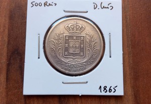 Moeda 500 Reis 1865 D. Luís