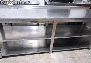 Bancada de inox Industrial 2 Prateleiras
