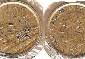 Espanha - 100 Pesetas 1995 - soberba FAO
