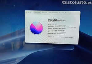 MacBook Pro 15 de 2017, i7 4 ncleos, 16GB RAM e 256 GB de disco SSD, Ecr estragado