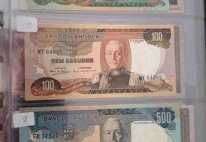ANGOLA 4 Notas de Marchal CARMONA, A DE 100$00 É Nova NÃO Circuladas conforme as fotos
