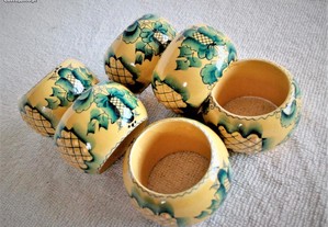 6 argolas de guardanapo artesanais vintage / 6 vintage handmade napkin rings