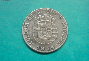 016 - S. T. P.: 1 escudo 1939 cuni, por 8,00