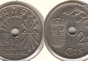 Espanha (República) - 25 Centimos 1937 - soberba