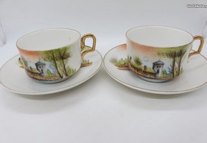 Chávena de Chá com Paisagem Rio com Casa Vista Alegre 1881