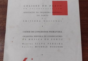 Programa Pianista Michèle Boegner Autografado 1959