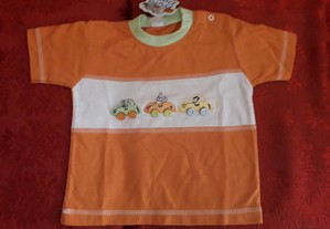 T-shirt menino cor laranja nova 12 meses