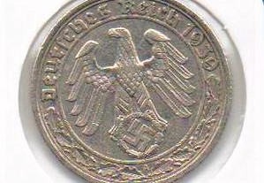 Alemanha (3º Reich) - 50 Reichspfennig 1939 A - mbc+/bela