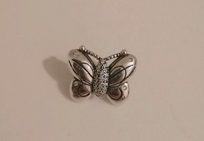 Peça de prata borboleta prateada