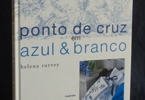 Livro Ponto de Cruz em azul & branco Helena Turvey