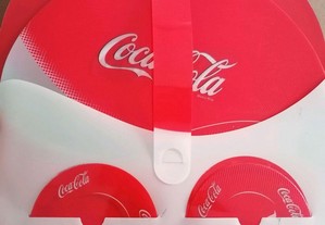 Conjunto 6 bases pratos, 8 bases copos Coca Cola