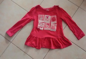 Blusa 3/4 anos rosa - como nova