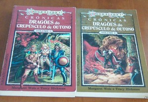 Dragonlance Crónicas Dragões do Crepúsculo de Outono I e II de Margaret Weis e Tracy Hickman
