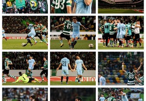 Lote de 22 fotografias do jogo Sporting CP vs Manchester City (2011/12)