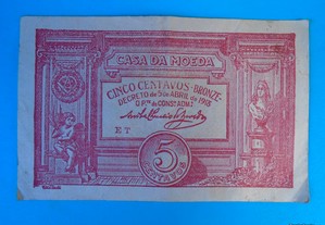 Nota-Cédula 5 Centavos 1918
