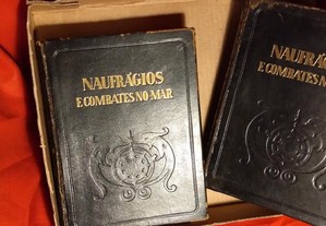 Naufrágios e Combates no Mar. 2 volumes. Estudos e anotações de António Sérgio. Encadernados.