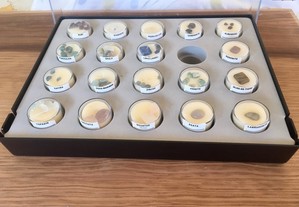 Coleção de 20 amostras de gemas (nem todas são minerais); envio grátis.