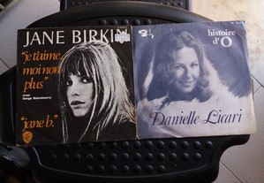 Discos de Vinil Singles (Jane Birkin e Danielle Licari)