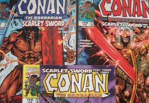 CONAN Scarlet Sword 1 2 3 mini série completa Marvel Comics bd Banda Desenhada Americana