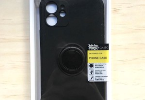 Capa de silicone soft touch com íman e suporte para iPhone 12