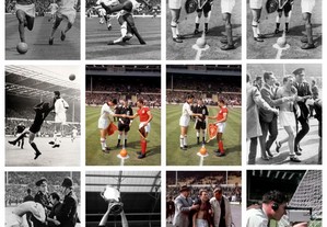 Lote de 48 fotografias do jogo SL Benfica vs AC Milan (Final da Taça dos Campeões Europeus 1963)