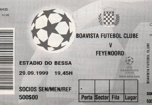 Bilhete Boavista FC - Feyenoord / Liga dos Campeões 1999/2000