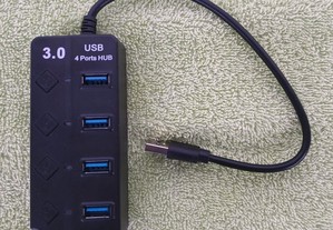Hub USB 3.0 - 4 Portas. Luz+interruptor individual