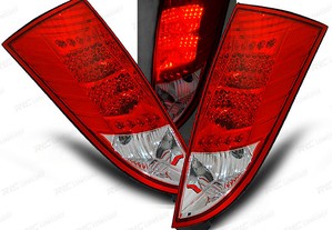 Conjunto de farolins para ford focus i hatchback 98-04 led vermelho