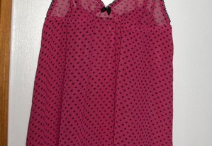 Camisa lingerie rosa, da H&M, Tam M