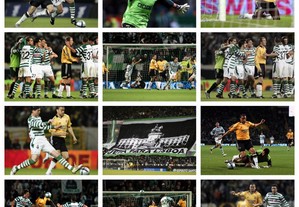 Lote de 25 fotografias do jogo Sporting CP vs Newcastle (Taça UEFA 2004/05)