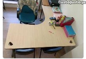 Mobilirio Escritrio STEELCASE Mesa grande em L com bloco de gavetas