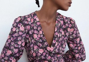 Vestido floral da Zara novo com etiqueta