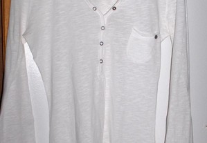 Camisa branca de algodão da Zara, Tam M