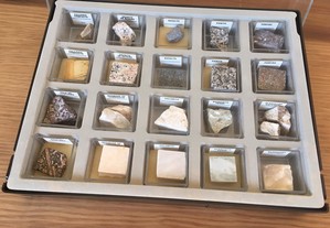 Coleção de 10 amostras de rochas em bruto e 10 polidas; envio grátis