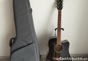 Guitarra eletro acustica Ibanez + Saco Charcoal Ibanez + Transpositor Ibanez