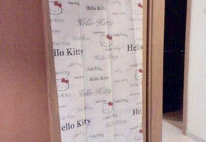 2 cortinados grandes alças Hello Kitty-par novo