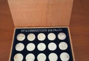coleção de moedas descobrimentos em prata