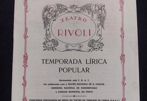 Teatro Rivoli Porto 1973 Programa