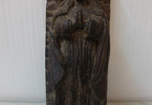 Placa religiosa antiga em madeira