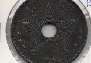Estado Livre do Congo - 10 Centimes 1894 - bela