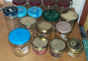 41 frascos de vidro com tampa - vários tamanhos
