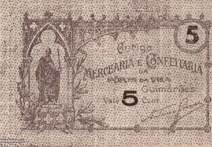 Cédula de 5 Cent. da Antiga Mercearia de Guimarães