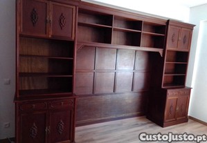 Mvel de sala estante em cor mogno.