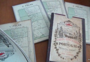 Carta itineraria de Portugal da Vacuum Oil 1915